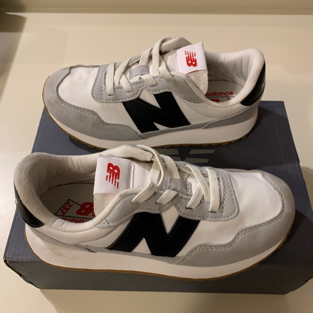New Balance White and Black Kids' Sneakers